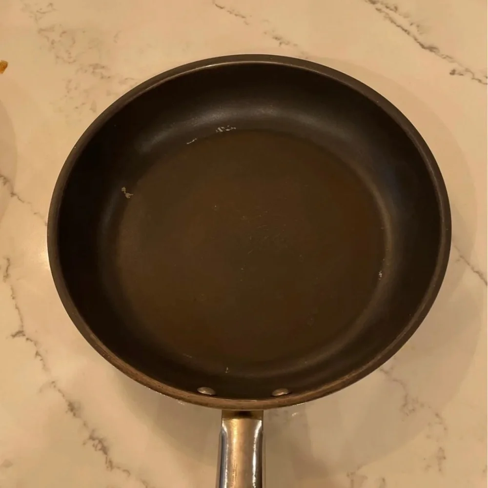 3 pre-loved sauté pans (calphalon and Cuisinart)